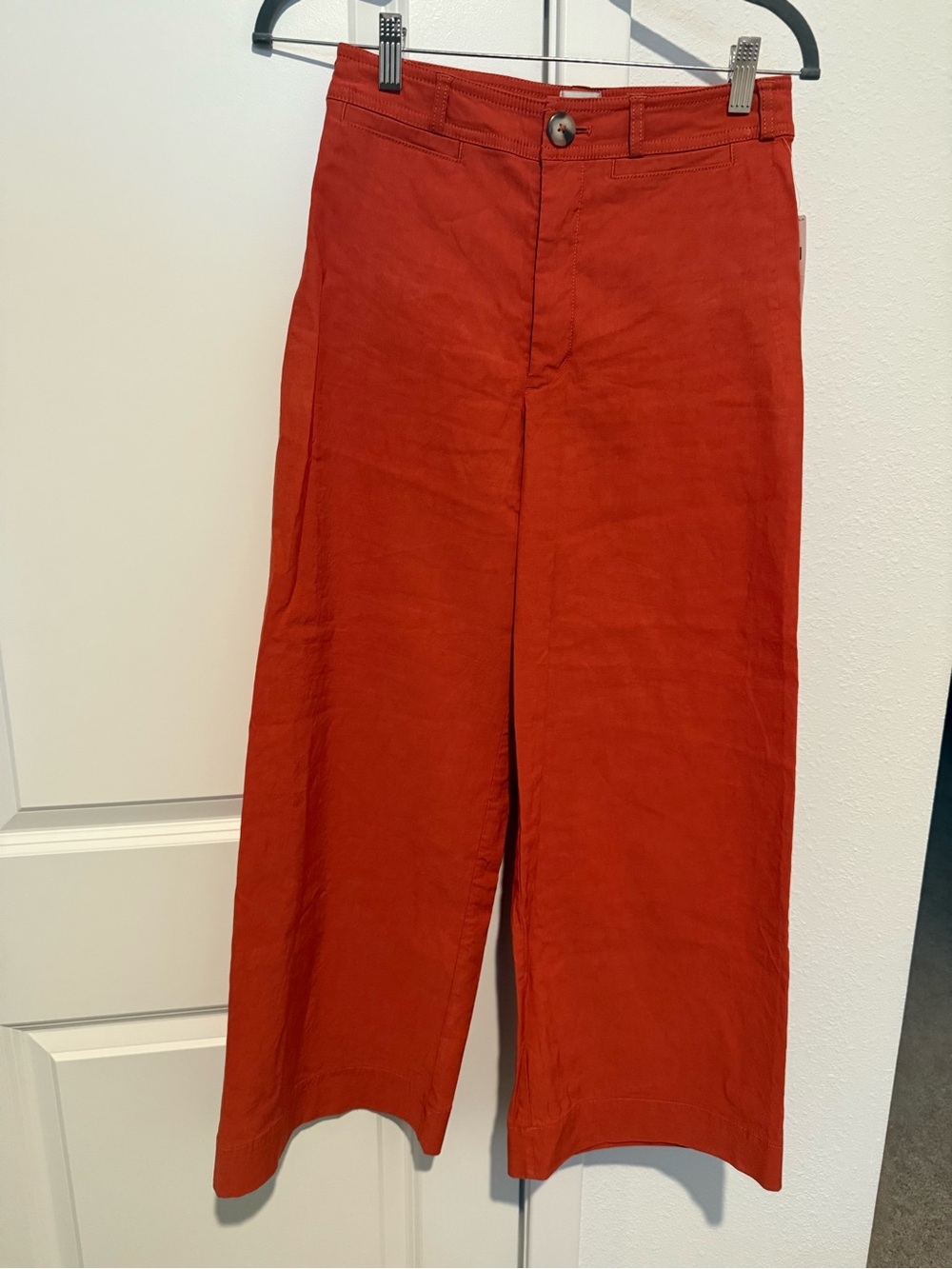 Maeve Wide-Leg High-Rise Pants in Rust Orange - Picture 4 of 8